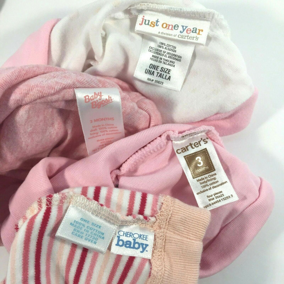 Lot of Baby Hats & Bib | Girls Pink 0-3 Months - Picture 3 of 3